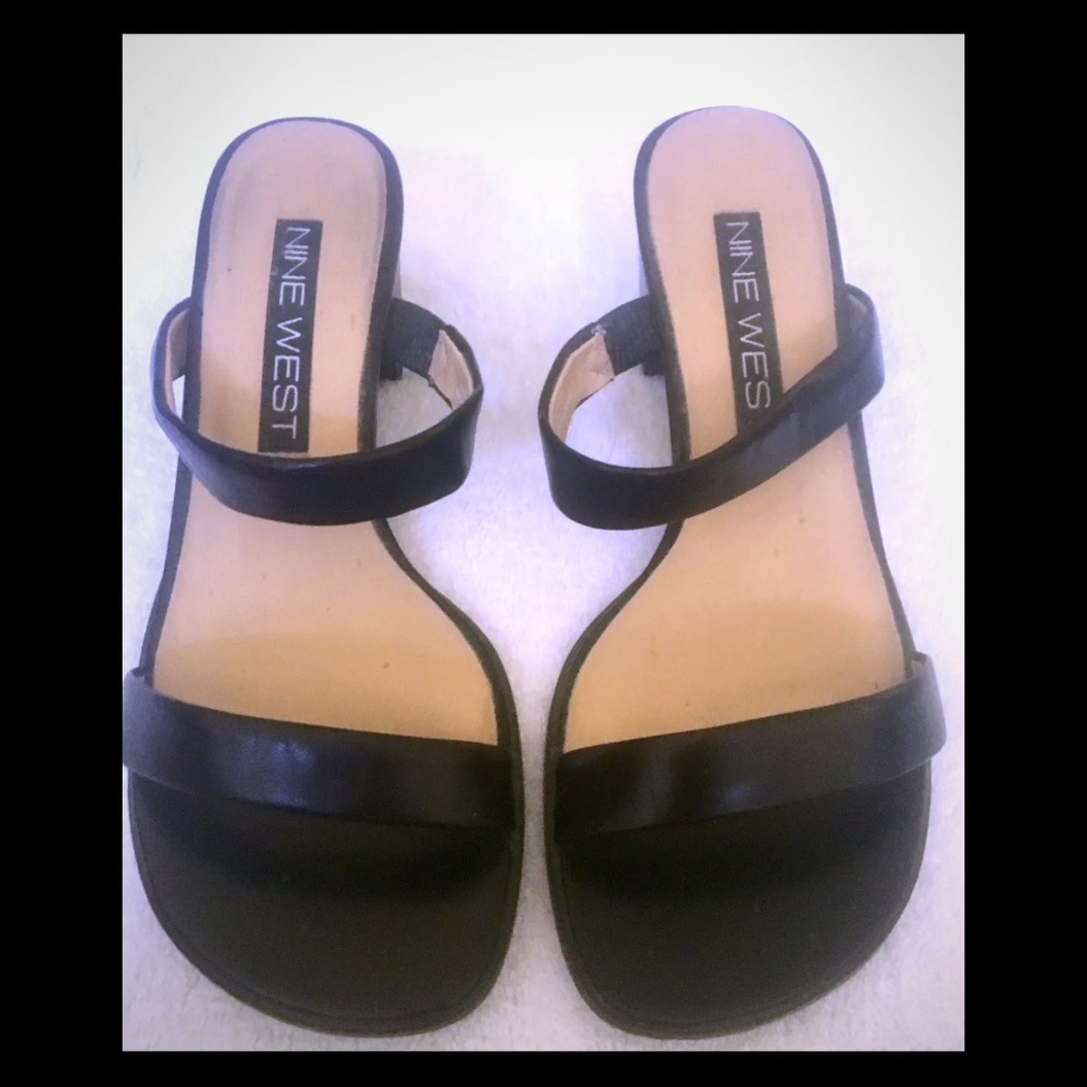 Nine West Strap Black leather Sandal